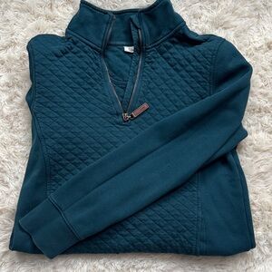 L.L. Bean Teal Quilted Sweatshirt